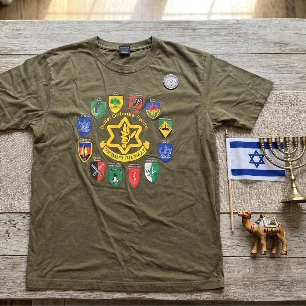 Unisex Olive Green IDF Israeli defense force cotton T-Shirt - xl